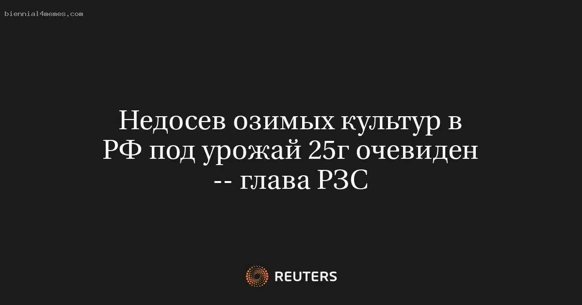 
								Недосев озимых культур в РФ под урожай 25г очевиден -- глава РЗС			