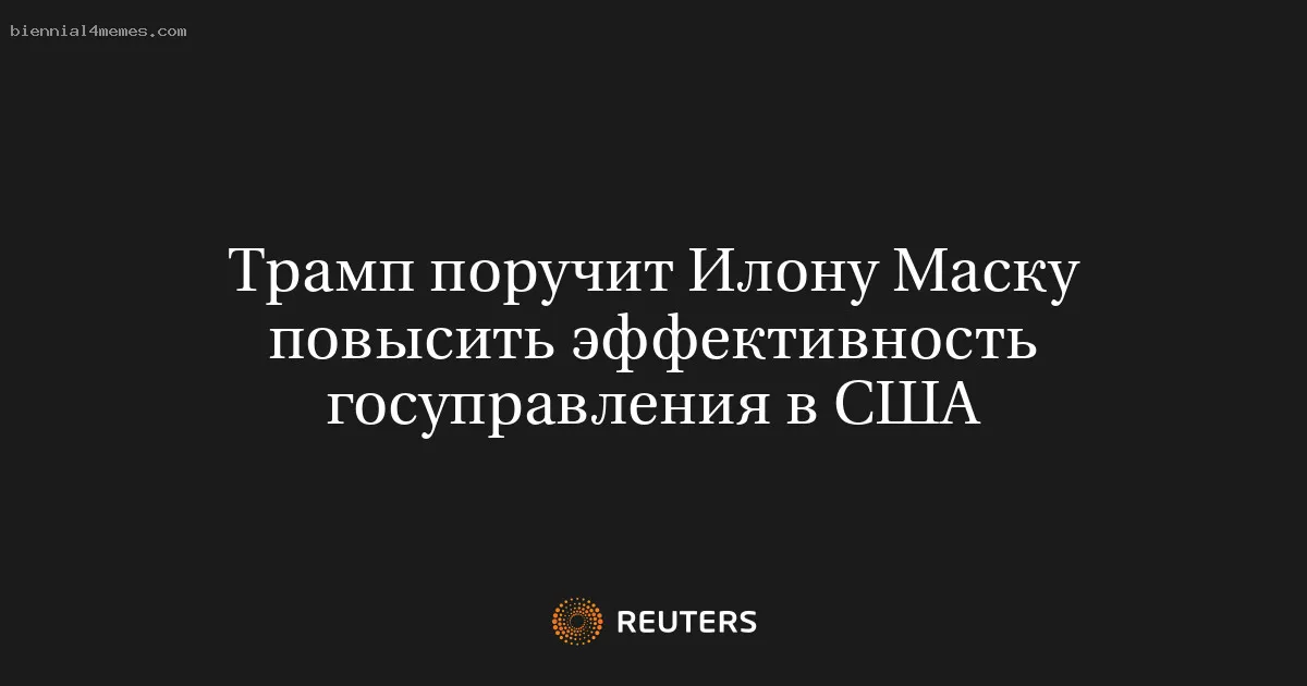 
								Трамп поручит Илону Маску повысить эффективность госуправления в США			