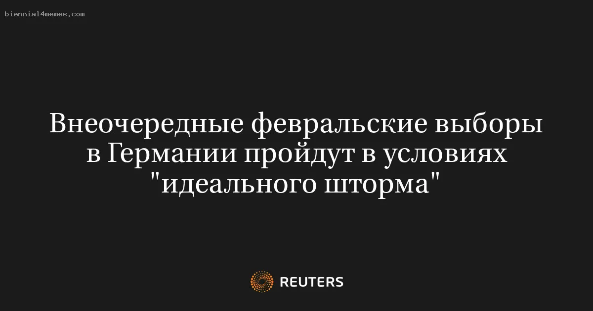 
								Внеочередные февральские выборы в Германии пройдут в условиях "идеального шторма"			