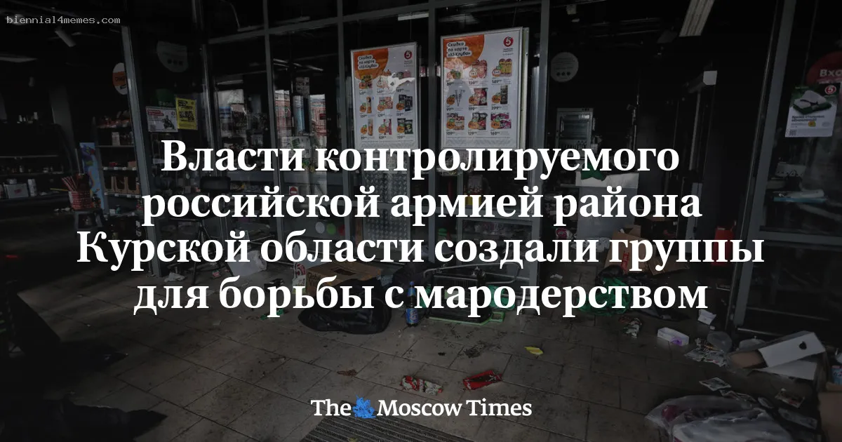 Власти контролируемого российской армией района Курской области создали группы для борьбы с мародерством