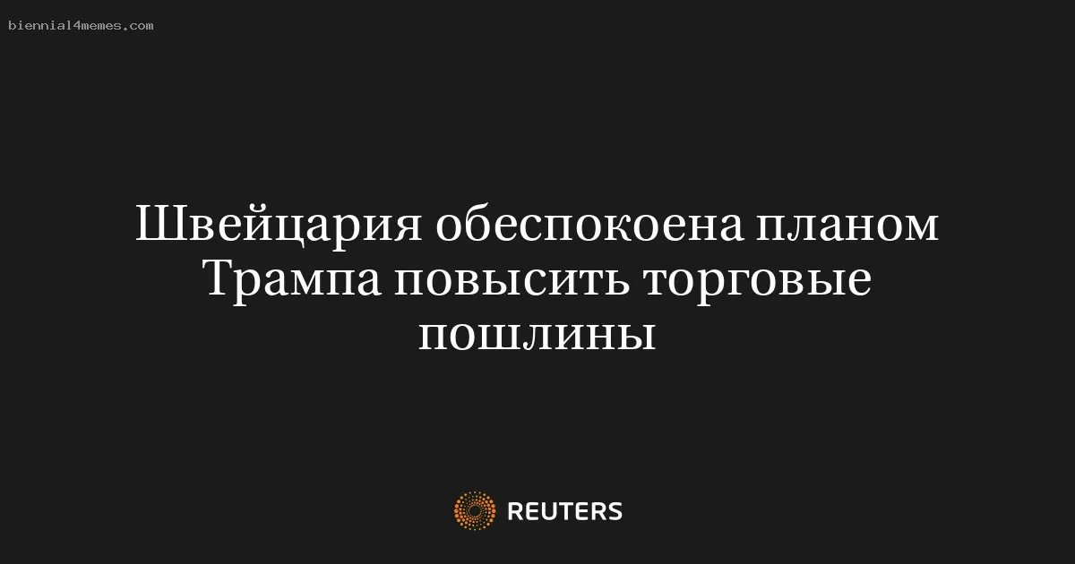 
								Швейцария обеспокоена планом Трампа повысить торговые пошлины			