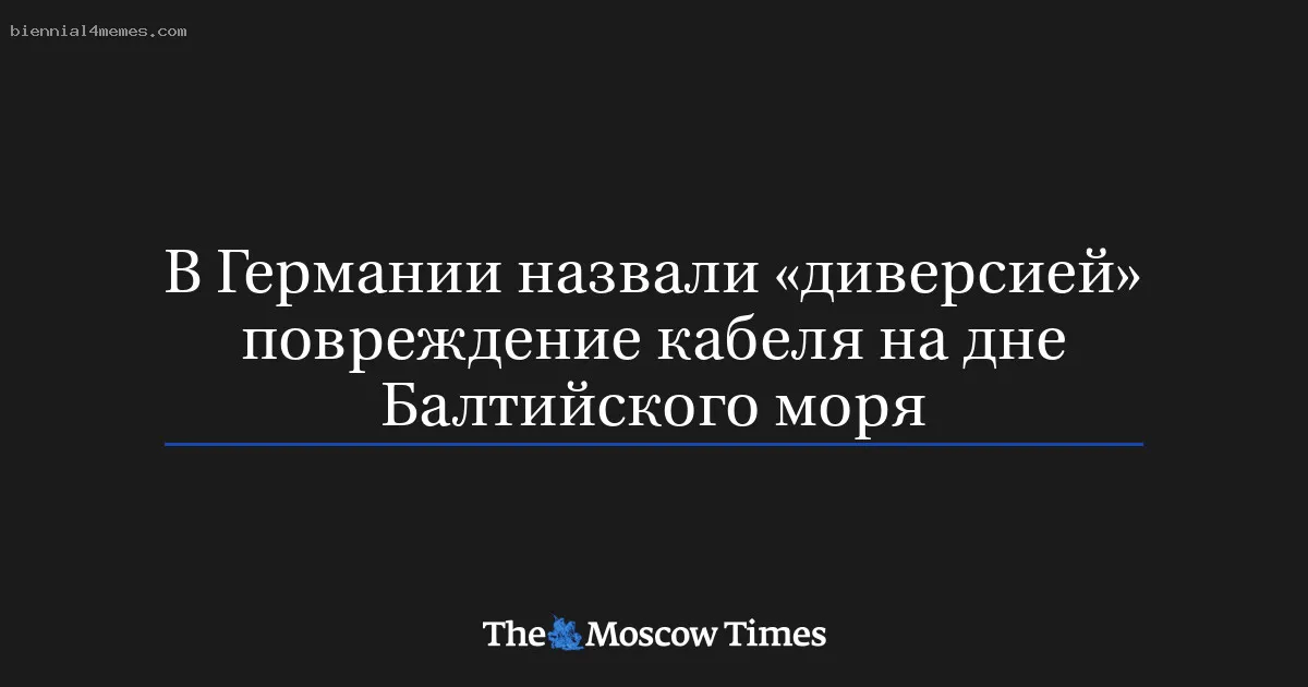 
								В Германии назвали «диверсией» повреждение кабеля на дне Балтийского моря			