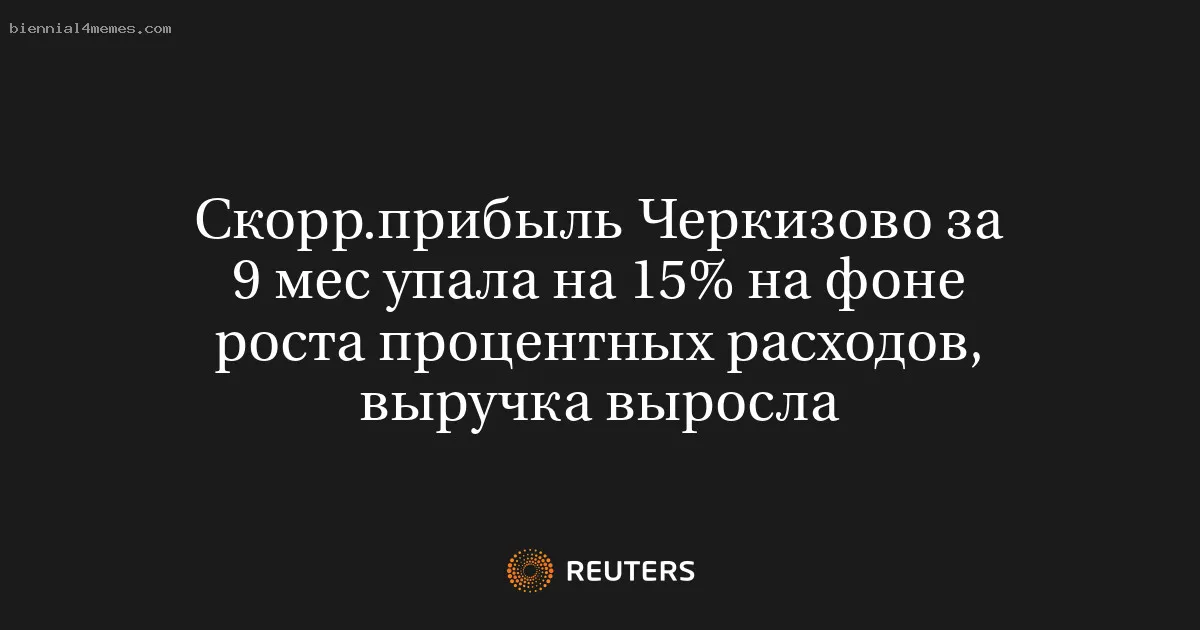 Скорр.прибыль Черкизово за 9 мес упала на 15% на фоне роста процентных расходов, выручка выросла
