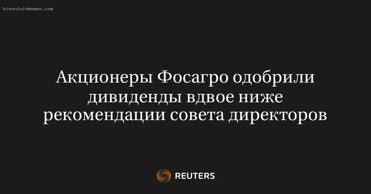 
								Акционеры Фосагро одобрили дивиденды вдвое ниже рекомендации совета директоров			