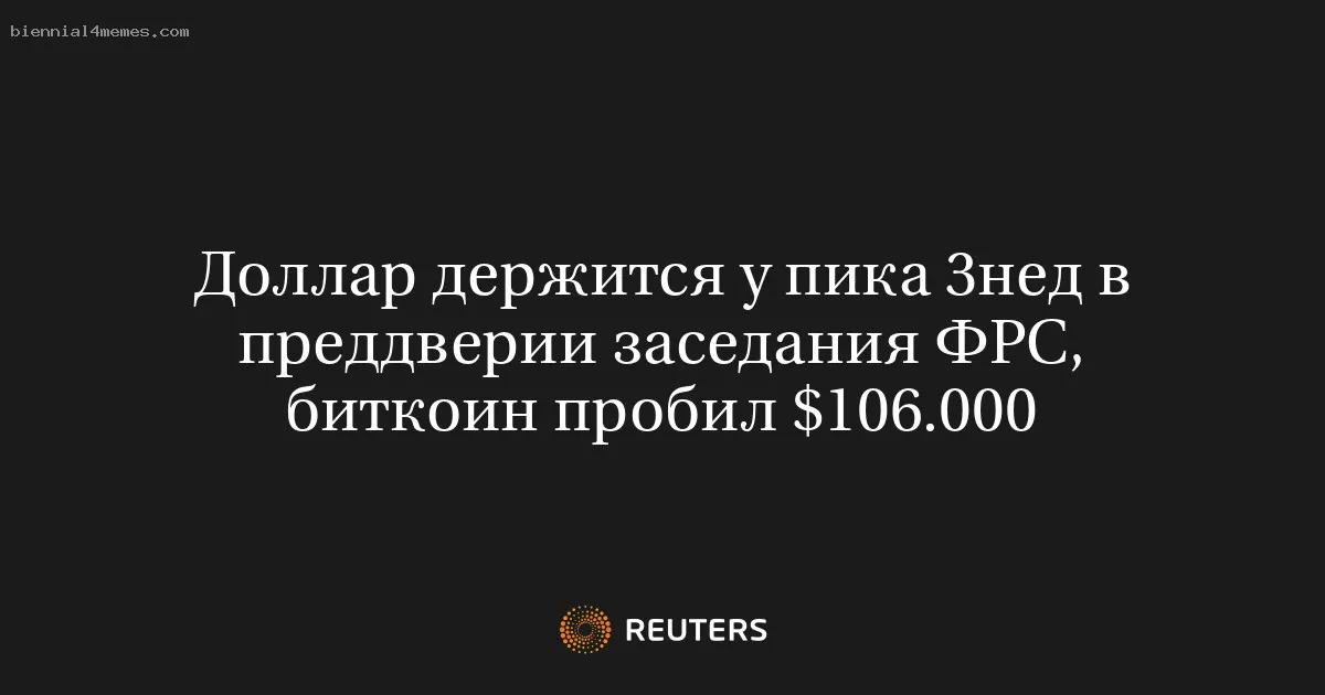 
								Доллар держится у пика 3нед в преддверии заседания ФРС, биткоин пробил $106.000			