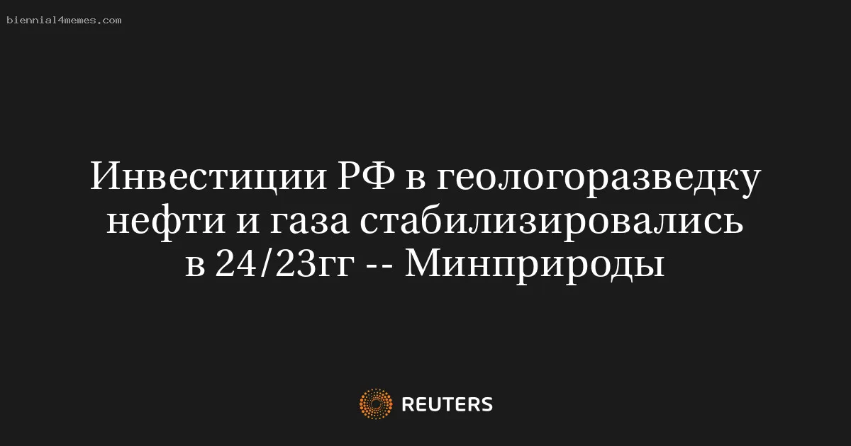 Инвестиции РФ в геологоразведку нефти и газа стабилизировались в 24/23гг -- Минприроды