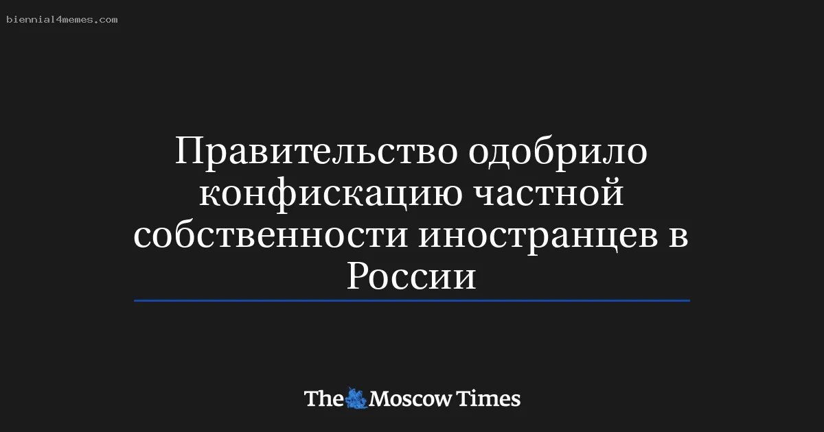 Правительство одобрило конфискацию частной собственности иностранцев в России