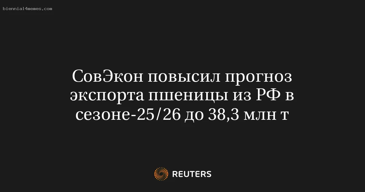 СовЭкон повысил прогноз экспорта пшеницы из РФ в сезоне-25/26 до 38,3 млн т