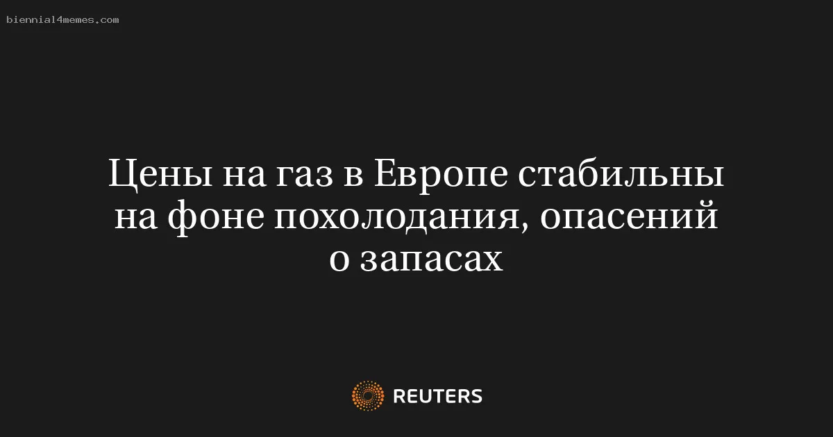 Цены на газ в Европе стабильны на фоне похолодания, опасений о запасах