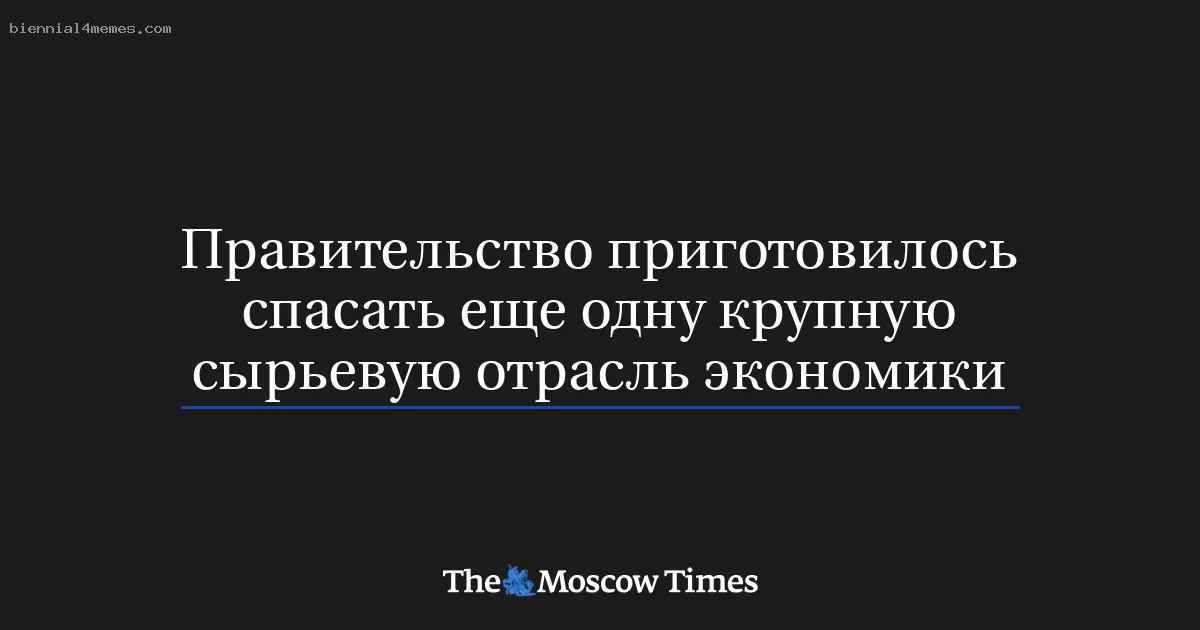 Правительство приготовилось спасать еще одну крупную сырьевую отрасль экономики