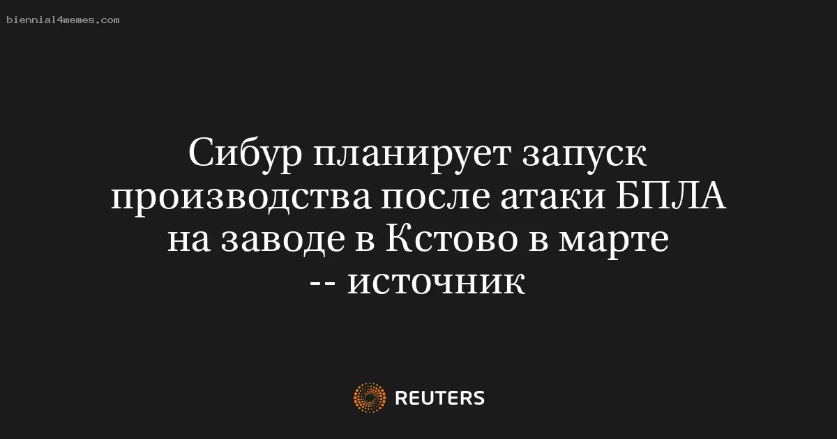 Сибур планирует запуск производства после атаки БПЛА на заводе в Кстово в марте -- источник