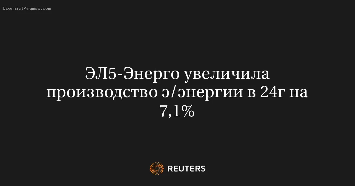 ЭЛ5-Энерго увеличила производство э/энергии в 24г на 7,1%