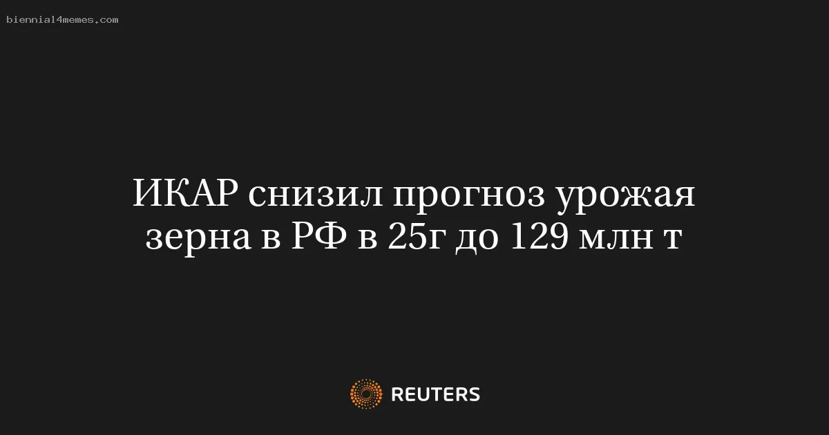 ИКАР снизил прогноз урожая зерна в РФ в 25г до 129 млн т