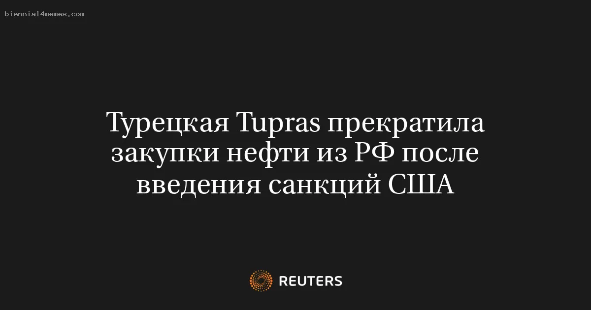 Турецкая Tupras прекратила закупки нефти из РФ после введения санкций США