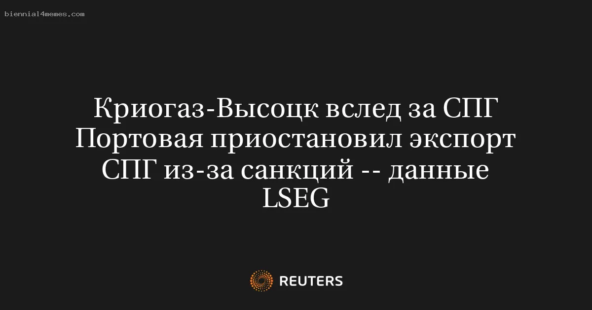 Криогаз-Высоцк вслед за СПГ Портовая приостановил экспорт СПГ из-за санкций -- данные LSEG