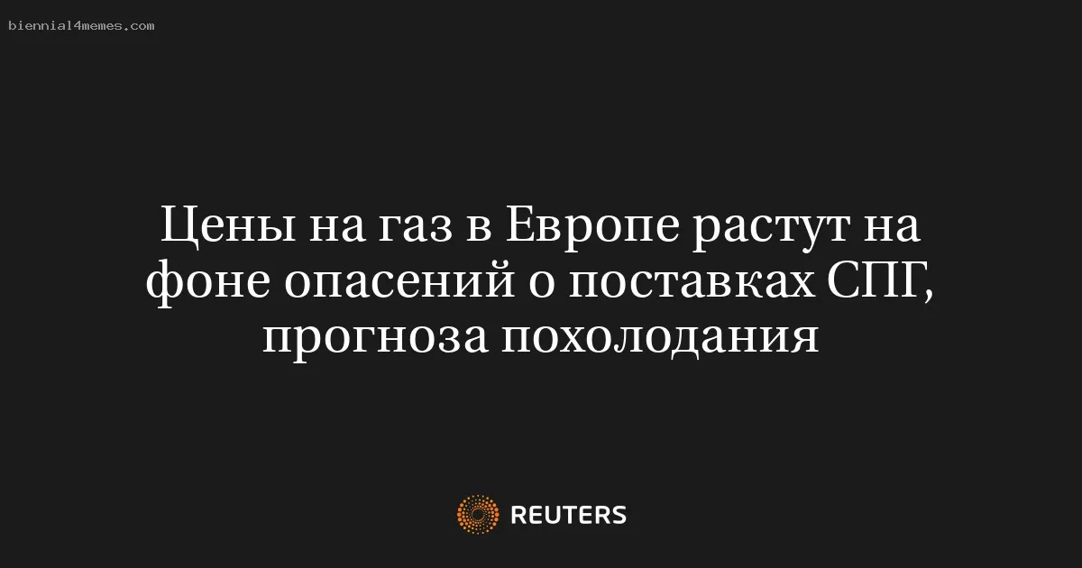 Цены на газ в Европе растут на фоне опасений о поставках СПГ, прогноза похолодания