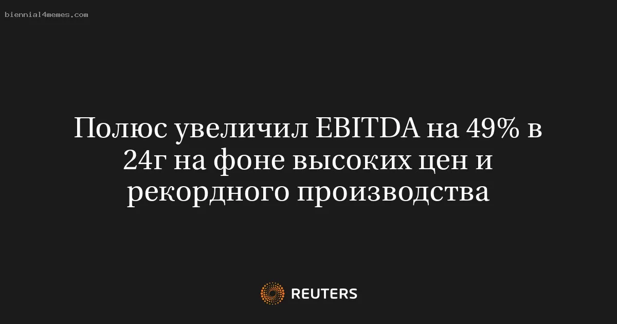 Полюс увеличил EBITDA на 49% в 24г на фоне высоких цен и рекордного производства