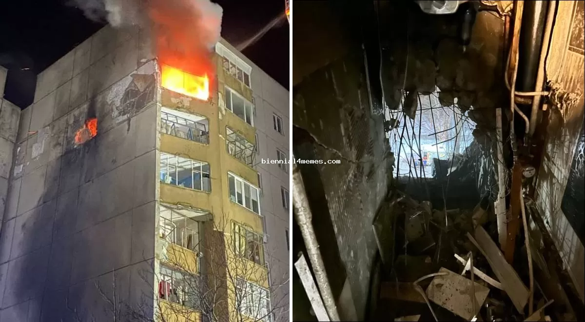 В Кировоградской области дрон РФ попал в многоэтажку: вспыхнул пожар