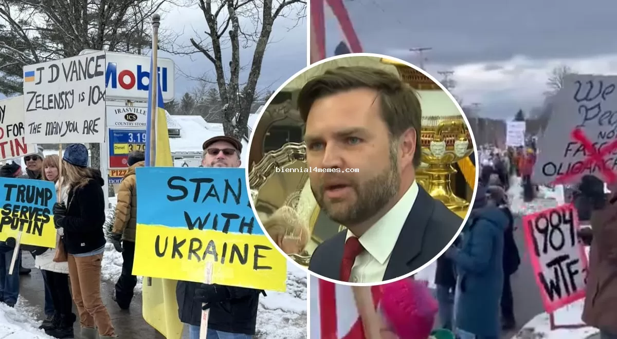 "Зеленский - герой": митингующие заставили вице-президента США "сбежать" с курорта
