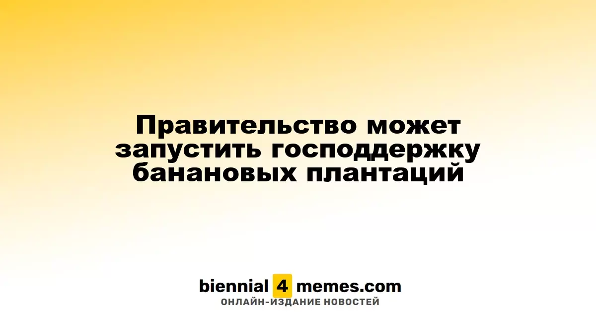 Государство рассматривает возможность поддержки банановых плантаций
