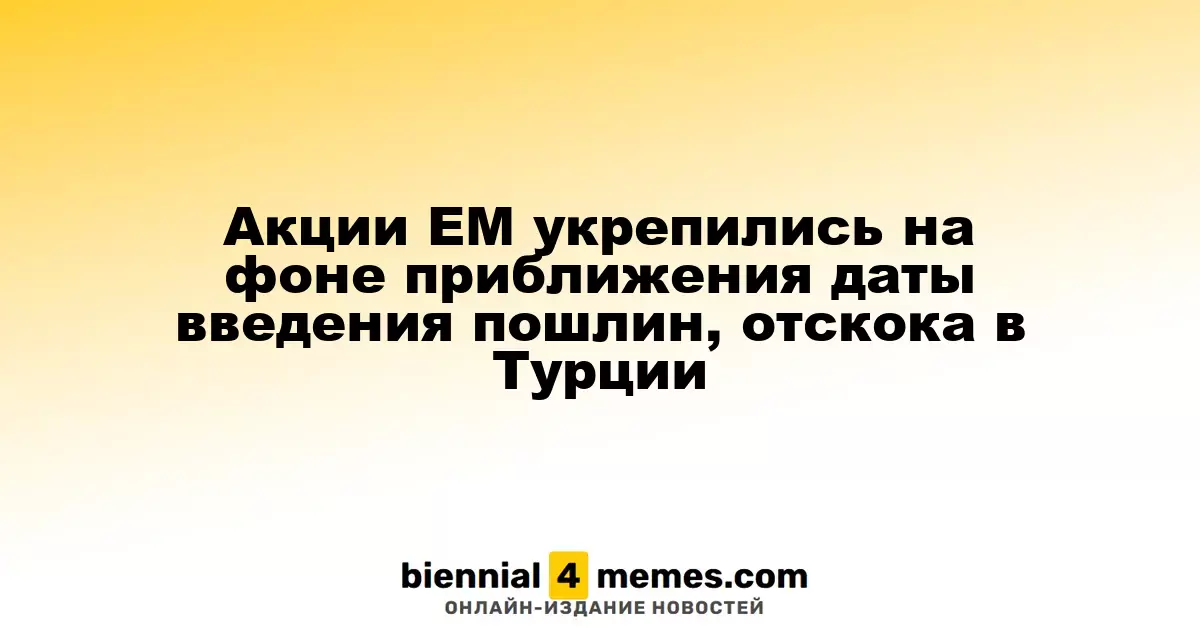 Акции развивающихся рынков укрепились на фоне ожиданий введения пошлин и восстановления в Турции