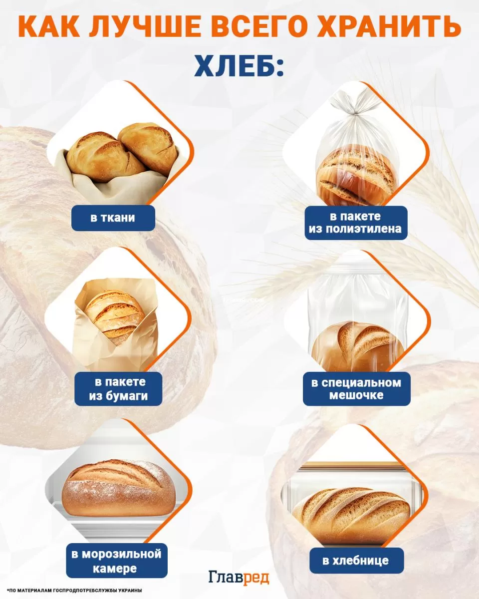 Как лучше всего хранить хлеб инфографика