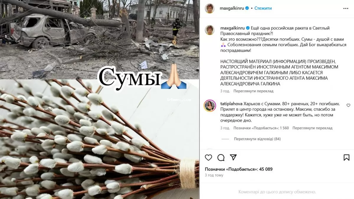 Галкин поддержал украинцев