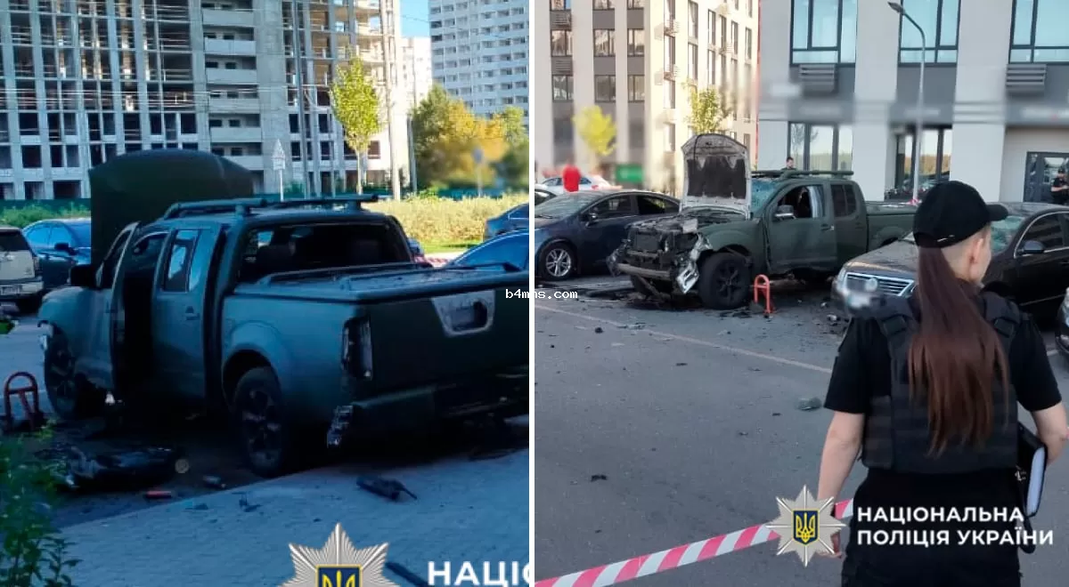 В Киеве взорвался автомобиль, окрашенный под военный: в Сети пишут о покушении