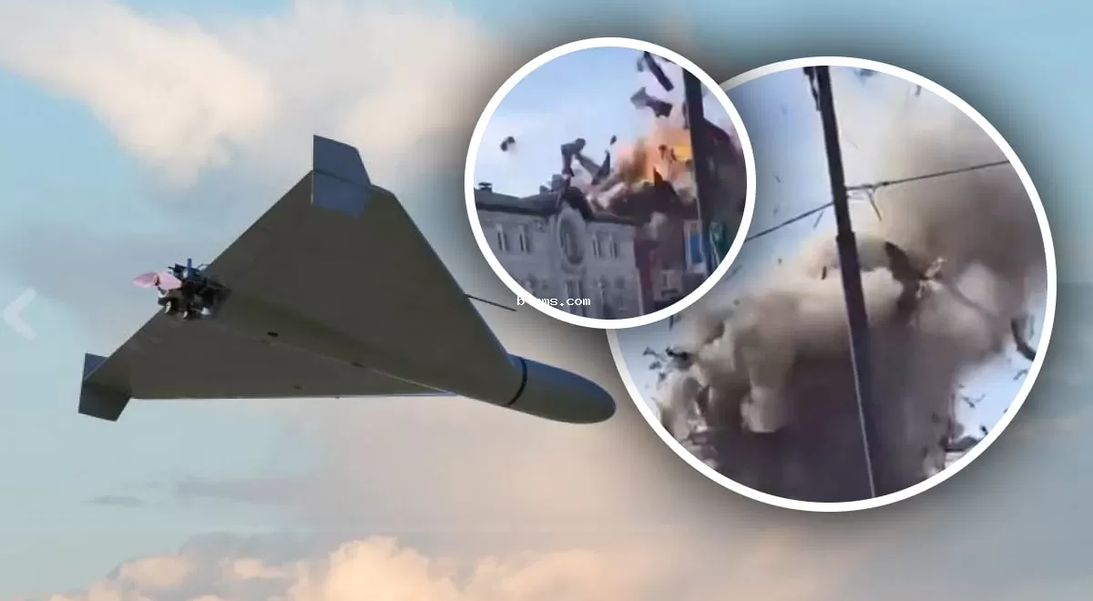 Российский дрон атаковал Харьков: есть раненые, первые кадры после удара