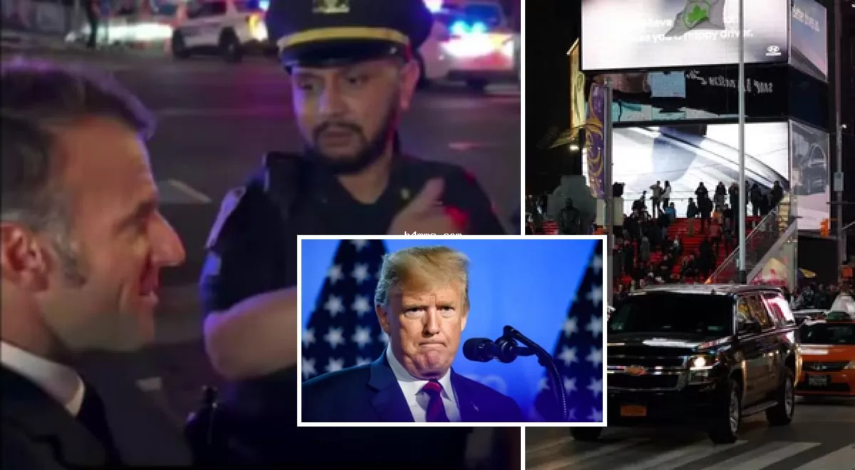 Инцидент в Нью-Йорке: полиция остановила Макрона из-за кортежа Трампа, забавное видео