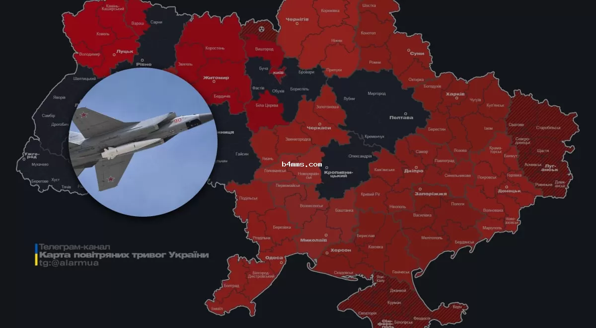 Массовый вылет МиГов: возможные запуски ракет Кинжал, согласно мониторинговым данным