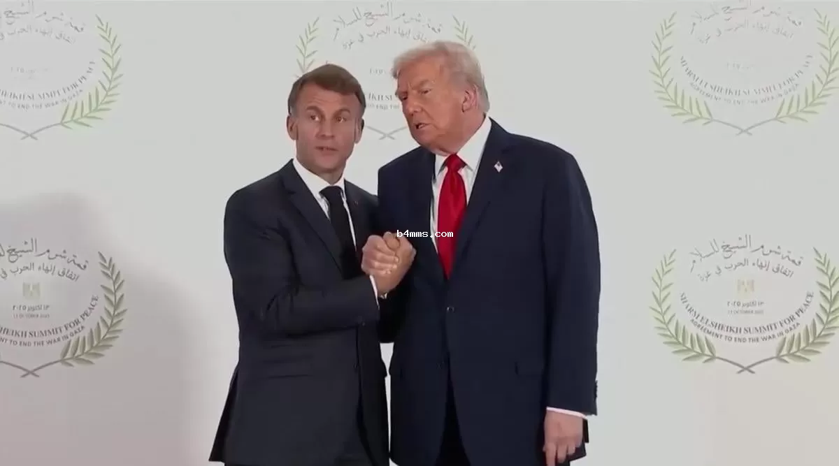 Трамп и Макрон на саммите в Египте 