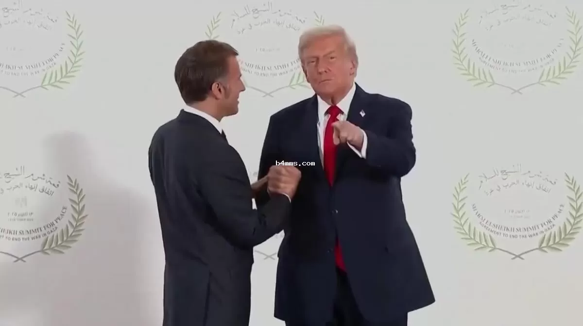 Трамп и Макрон на саммите в Египте 