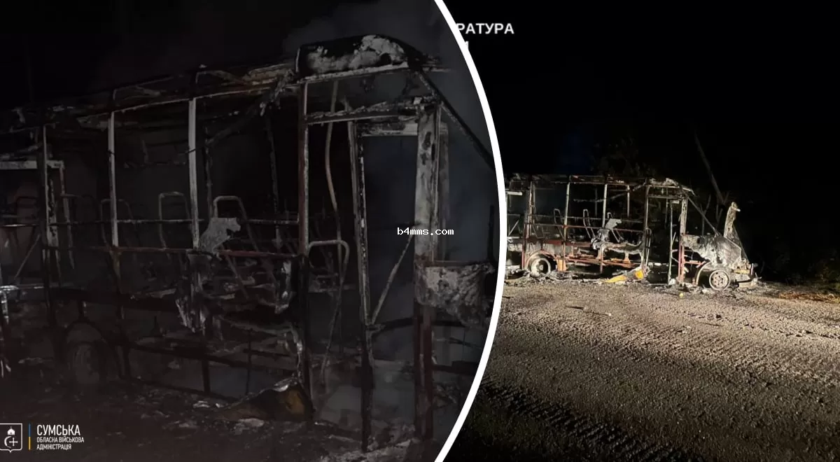 Сгорел до тла: россияне атаковали дроном пассажирский автобус с людьми