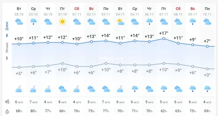 погода 29 октября 