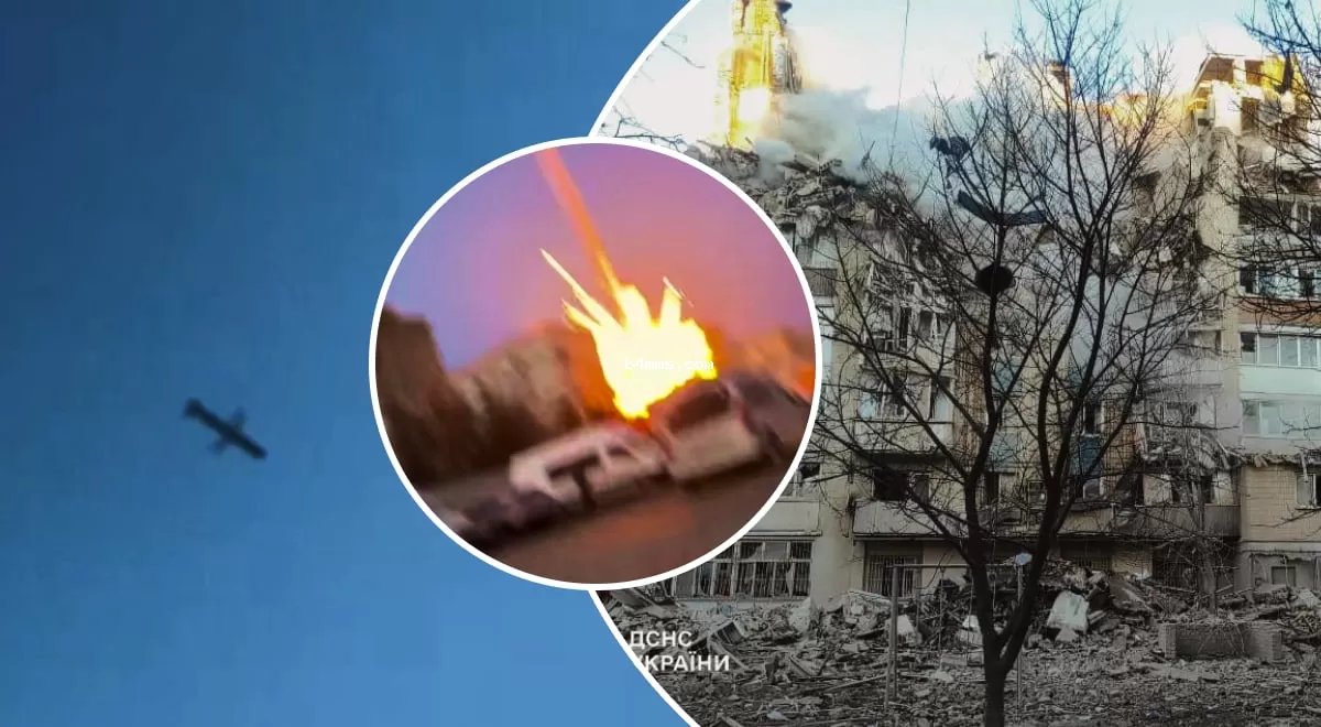 Ракета пронеслась над головами и поразила жилой дом: момент удара в Тернополе