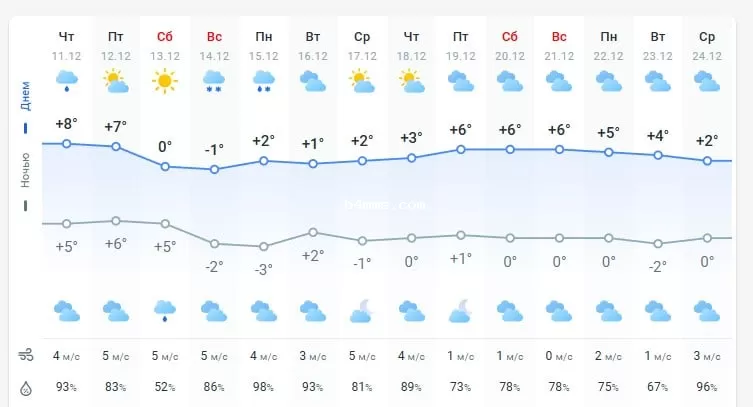 погода 12 грудня 