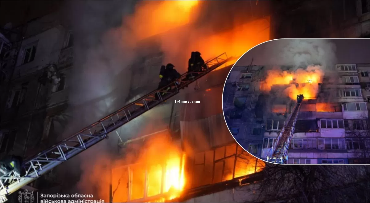 Запорожье подверглось атаке: беспилотник врезался в жилой дом, есть пострадавшие