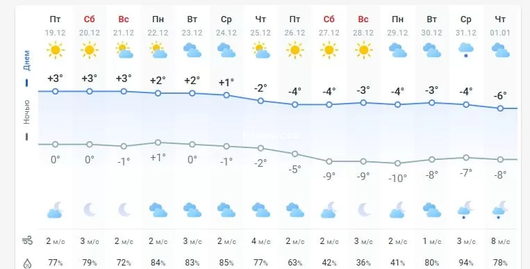 погода 20 декабря 