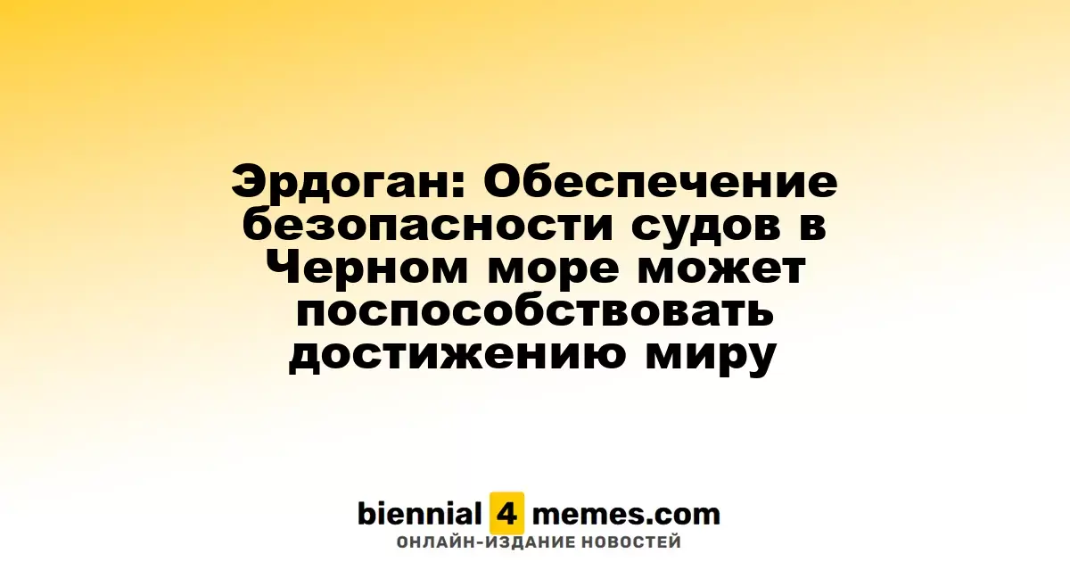 Эрдоган: Гарантия безопасности морских путей в Черном море может способствовать миру