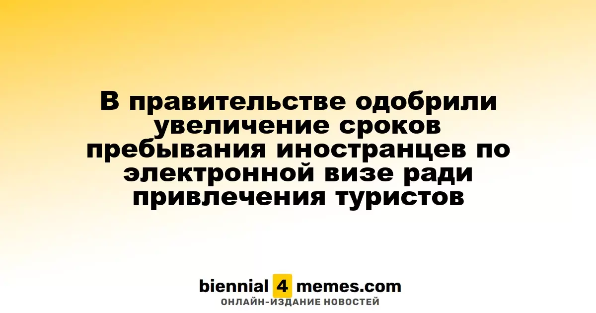 Правительство поддержало инициативу по продлению сроков действия электронной визы для привлечения туристов