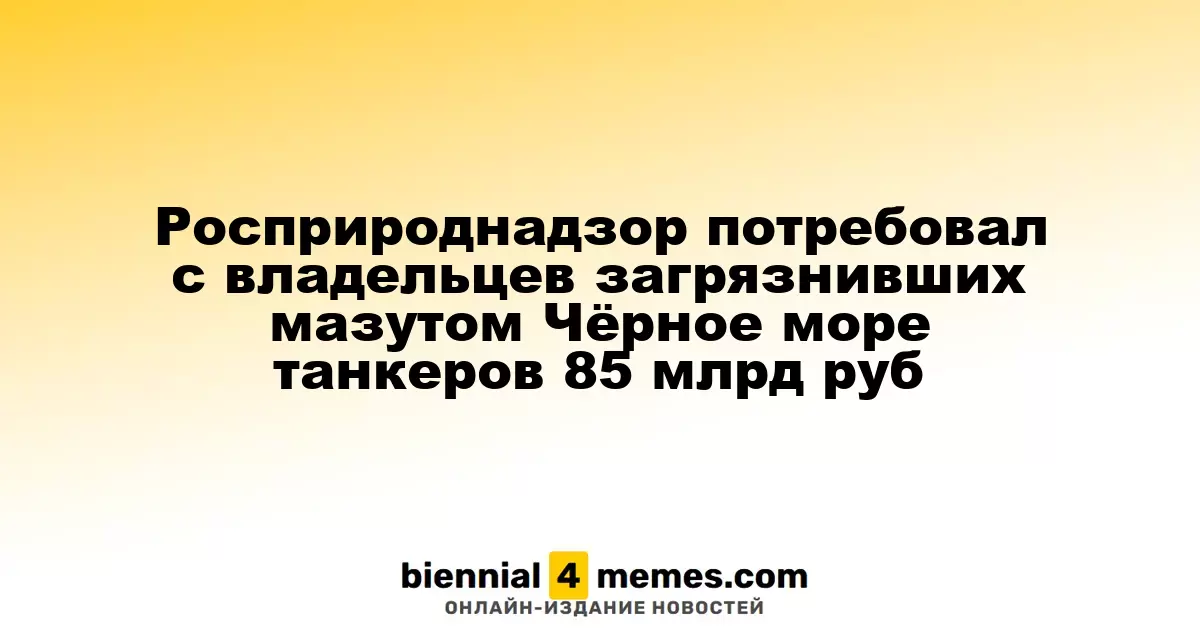 Росприроднадзор выставил владельцам танкеров, загрязнивших Чёрное море, требование на 85 миллиардов рублей