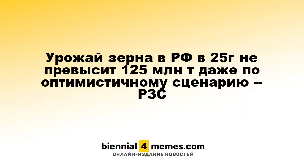 Прогноз урожая зерна в России на 2025 год не превышает 125 млн тонн, даже при оптимистичных условиях - РЗС