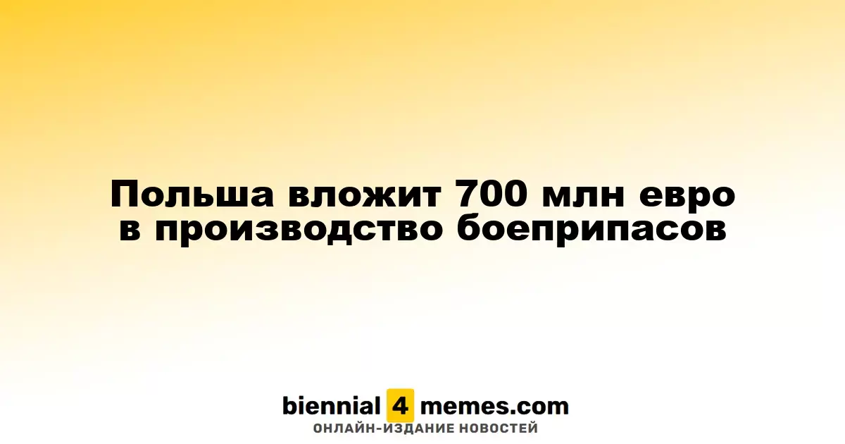Польша направит 700 миллионов евро на создание заводов по производству боеприпасов