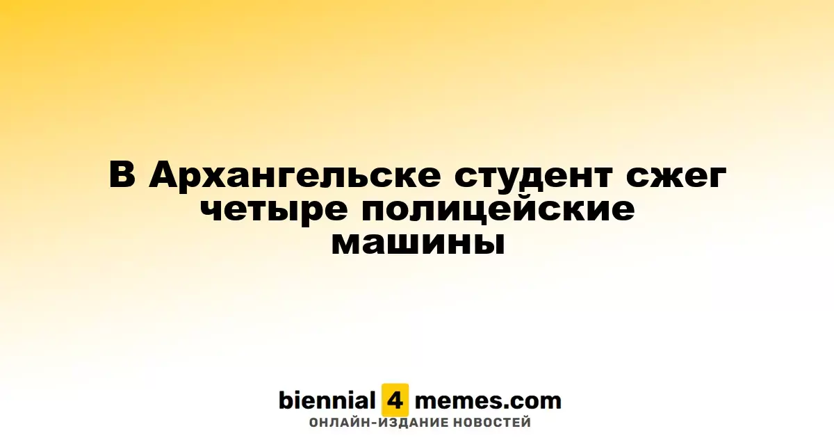 В Архангельске 21-летний студент поджег четыре автомобиля полиции