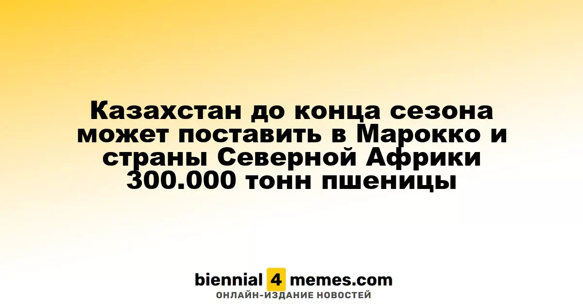 Казахстан планирует экспортировать до 300.000 тонн пшеницы в Марокко и Северную Африку до завершения сезона