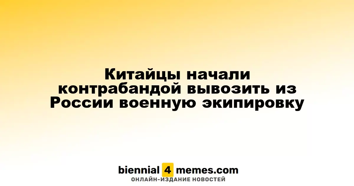 Китайские граждане начали нелегально вывозить из России военное снаряжение