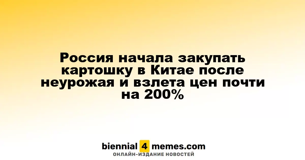 Россия начала закупать картошку в Китае после неурожая и взлета цен почти на 200%