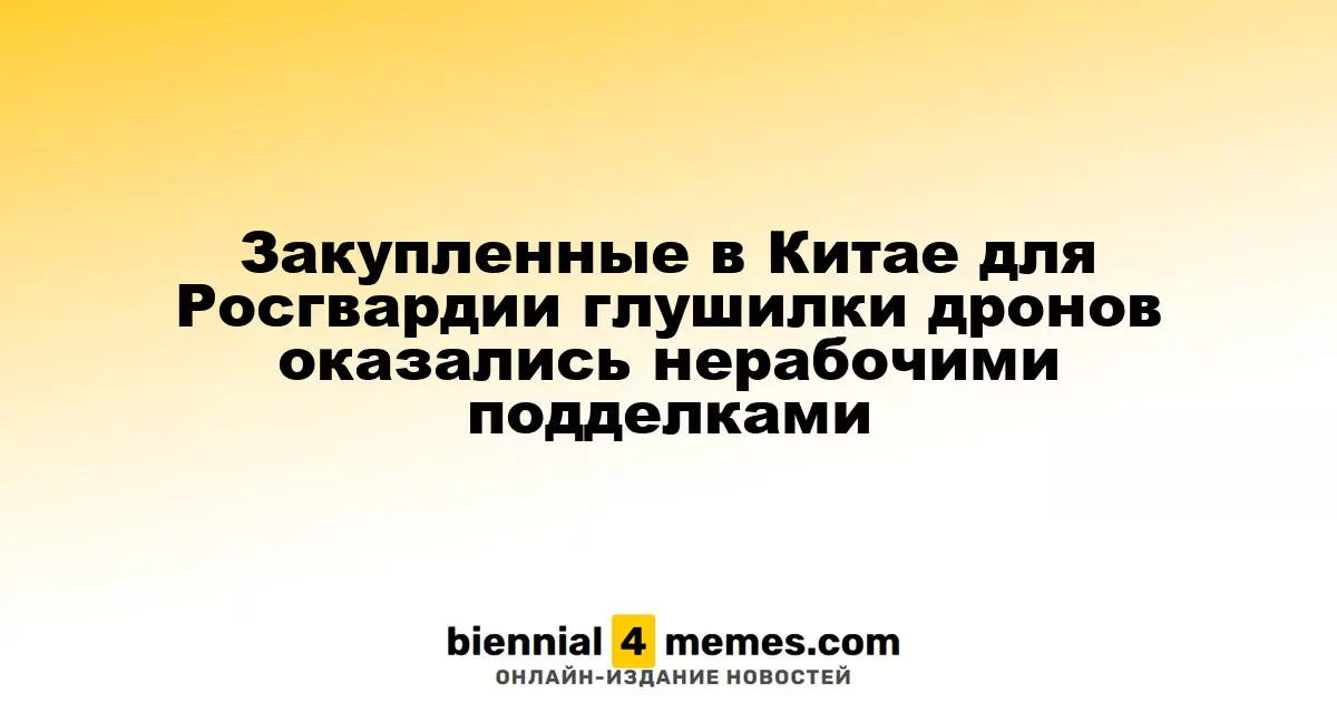 Закупленные для Росгвардии дроноподавляющие устройства из Китая оказались фальсификатом