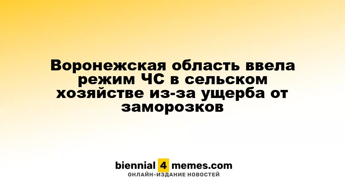 В Воронежской области объявили чрезвычайную ситуацию в агросекторе из-за ущерба от заморозков